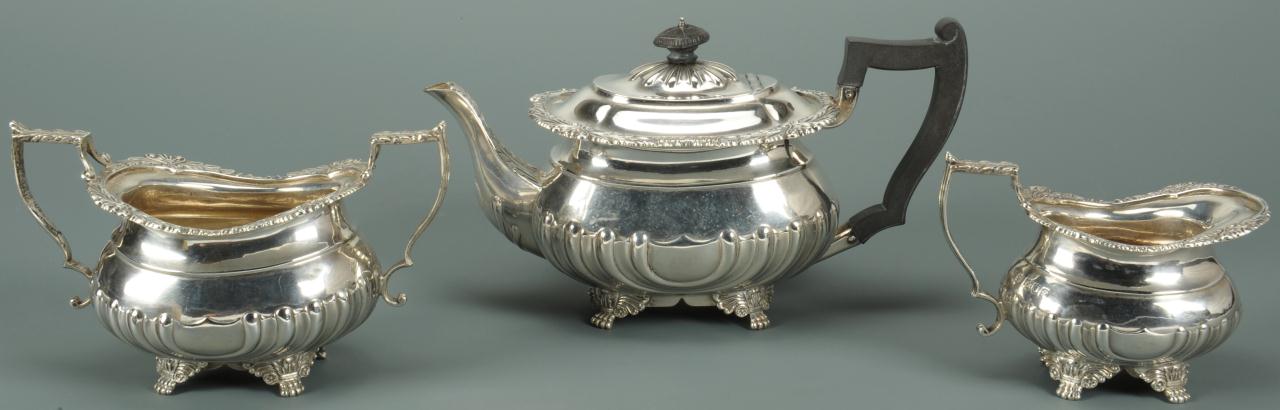 Lot 74: Edwardian Silver Tea Set, 3 pieces