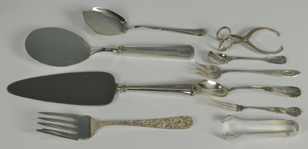 Lot 752: 30 Pcs Sterling And Coin Flatware, Mainly Serving