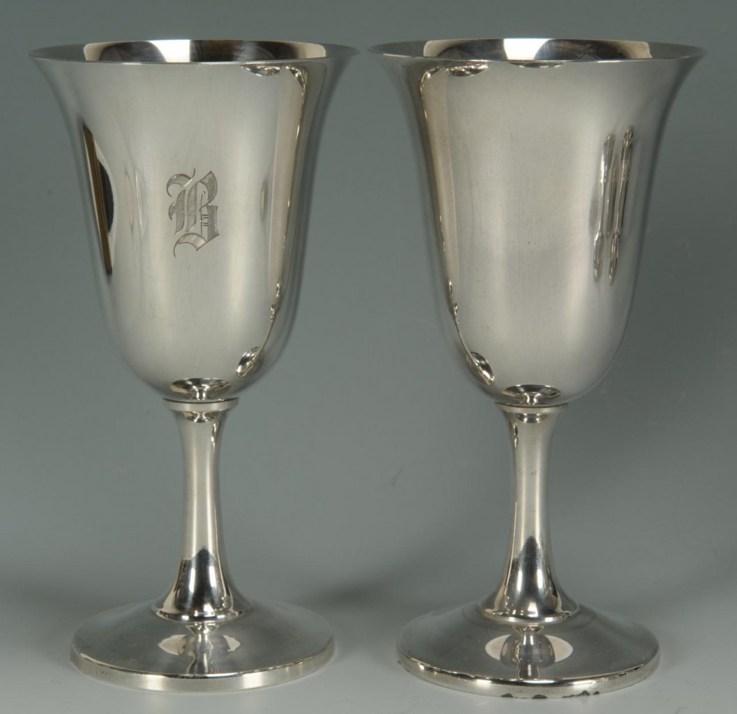 Lot 75: 12 Wallace Sterling Silver Goblets