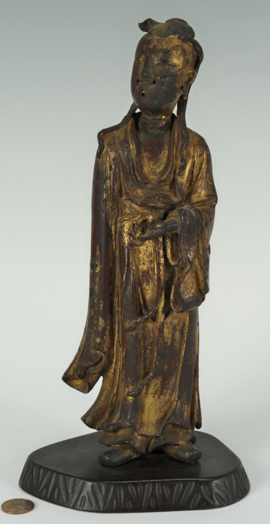 Lot 7: Chinese painted bronze figure of a Scholar