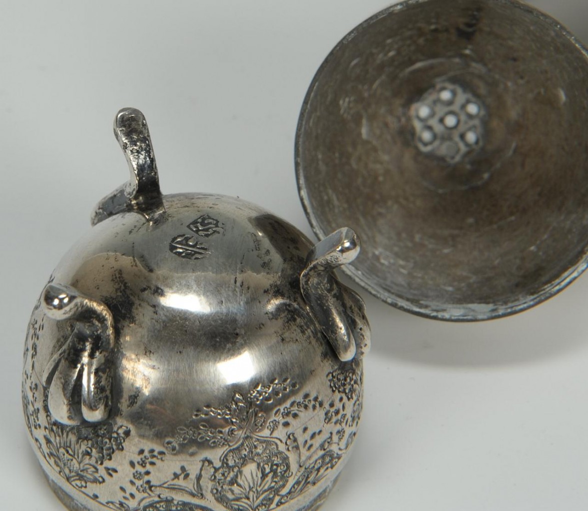 Lot 87: 7 Persian Silver Items, Cases & Salts