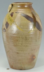 Lot 112: Southern decorated jar, probably J. H. Owen