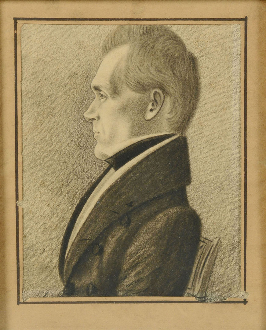 Lot 140: Southern Portrait Miniature, poss. James K. Polk