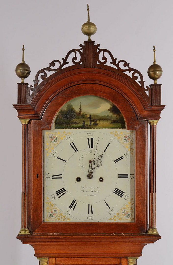 Lot 152: Simon Willard Labeled Tall Case Clock