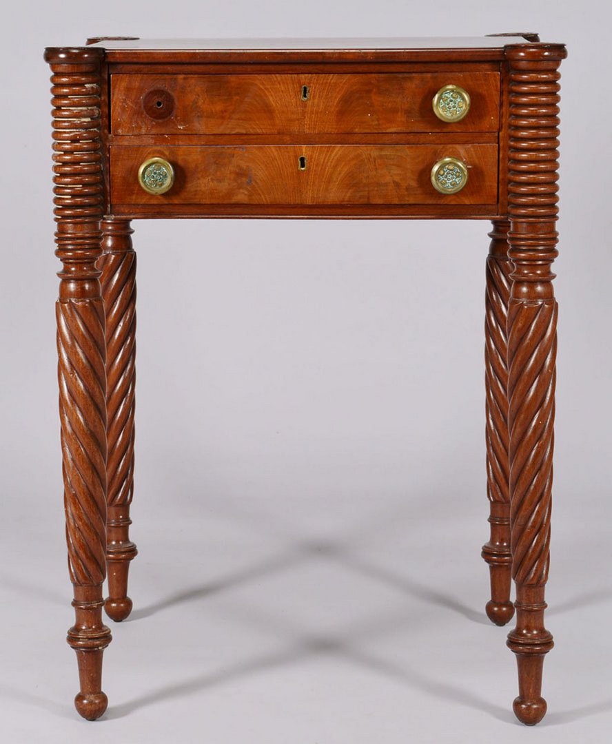 Lot 155: American Sheraton mahogany work/writing table