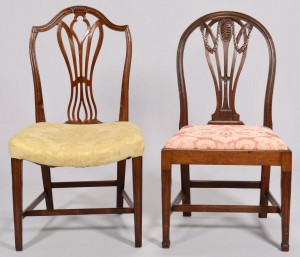 Lot 157: Two Hepplewhite Side Chairs