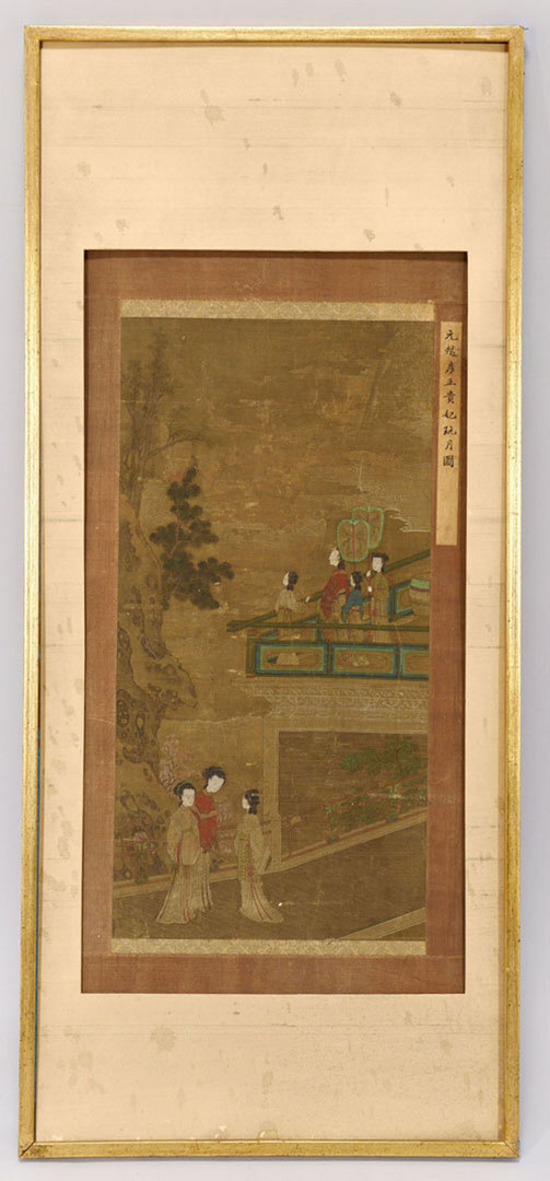 Lot 211: Chinese Scroll Painting with Figures on Silk