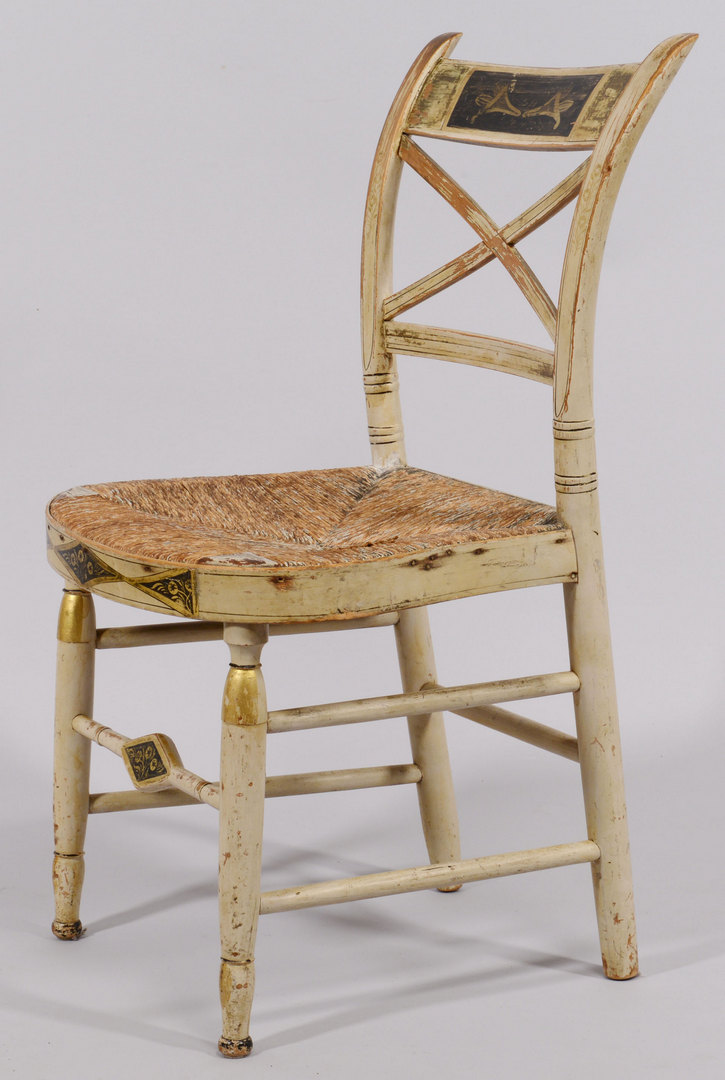 Lot 256: Fancy Painted Chair and Sheraton Armchair, 2