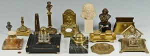 Lot 274: Grouping of 14 Desk Top Articles, Many Bronze
