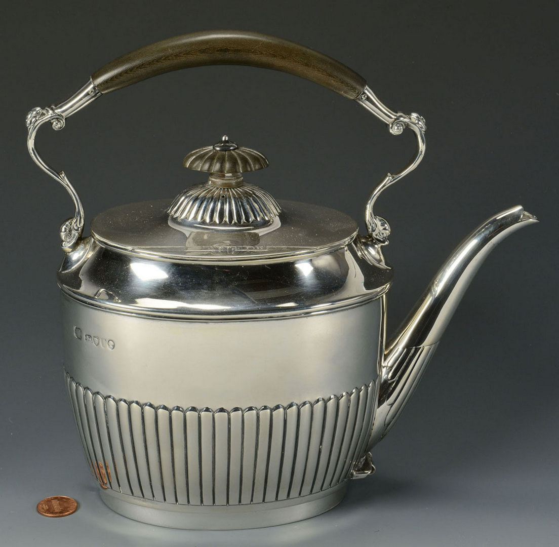 Lot 298: Victorian Sterling Kettle on Stand
