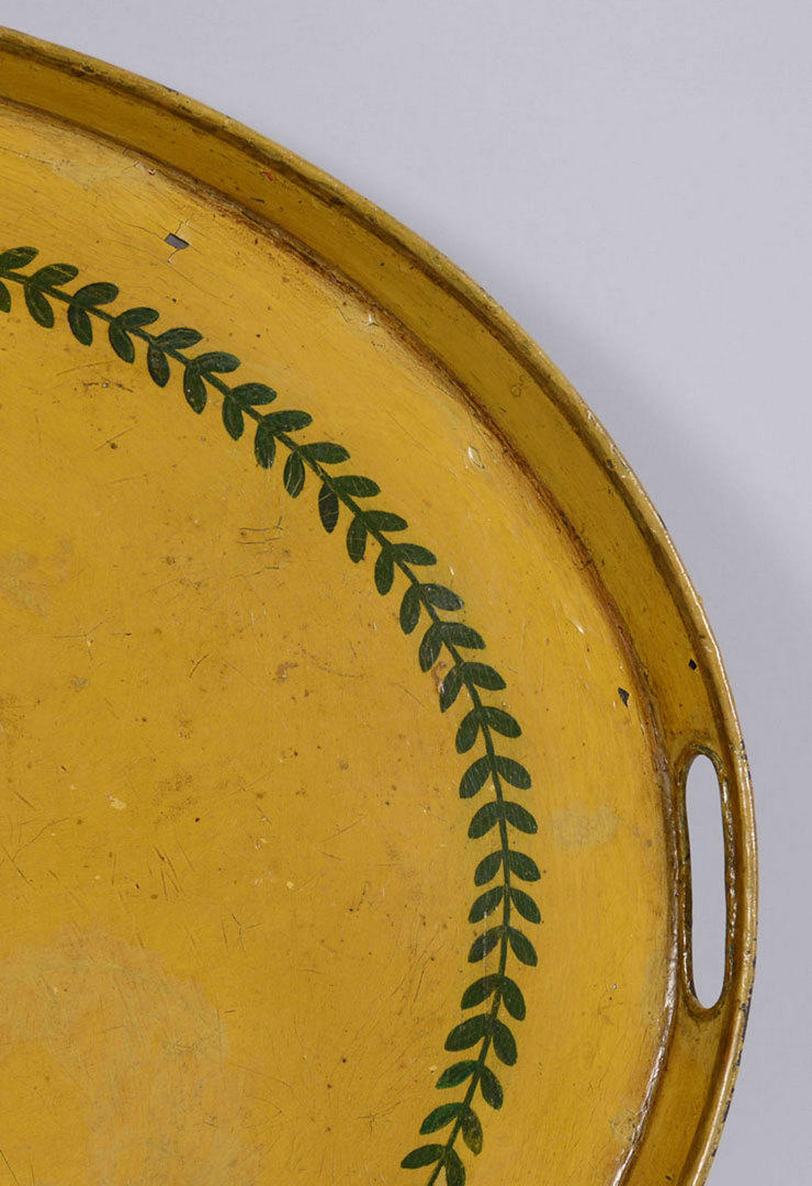 Lot 29: Large 19th cent. Yellow Oval Tole Tray