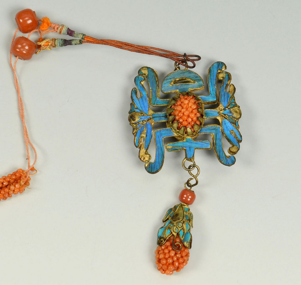 Lot 2: 3 Chinese Kingfisher Ornaments