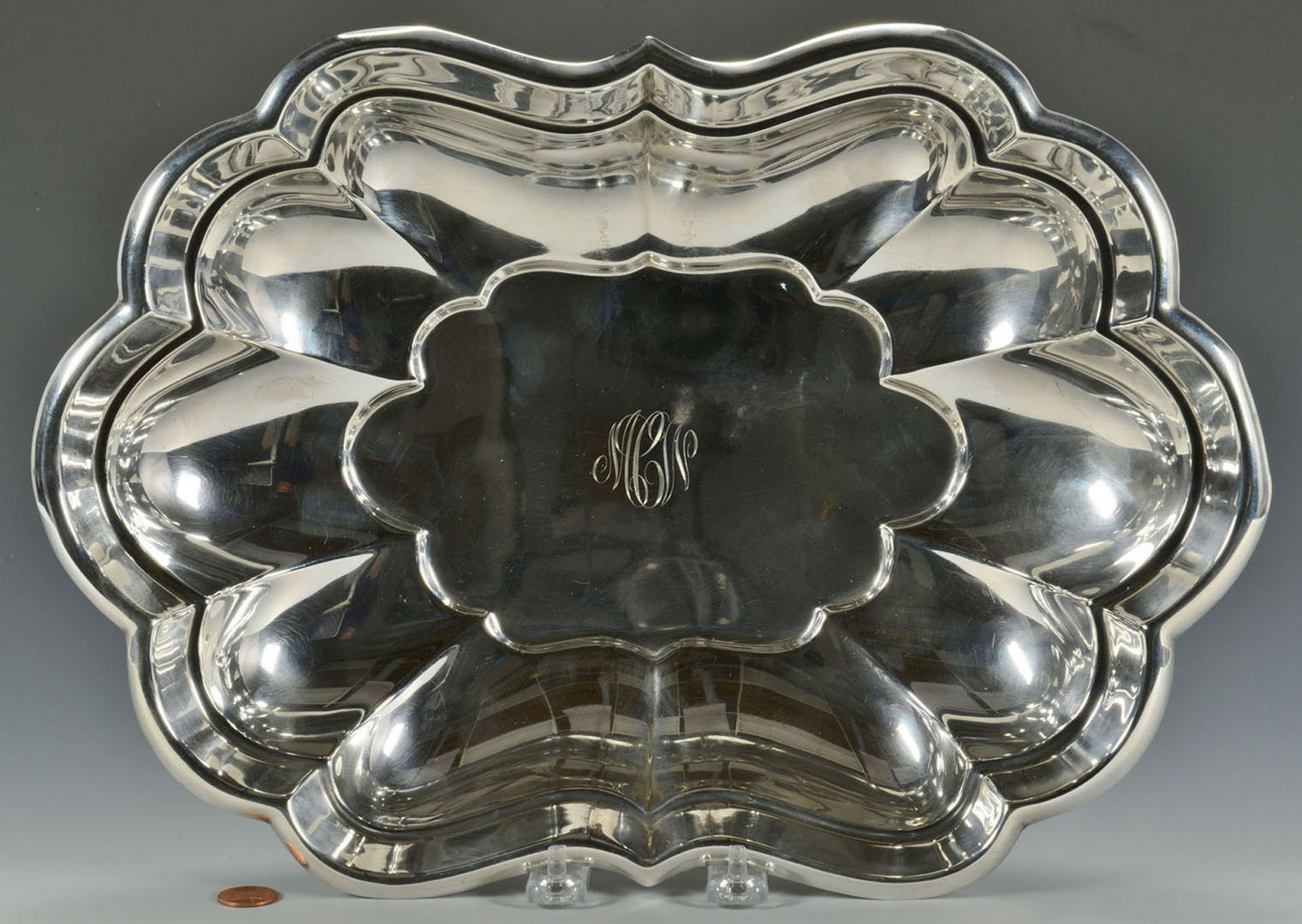 Lot 308: Reed & Barton silver oval fruit bowl