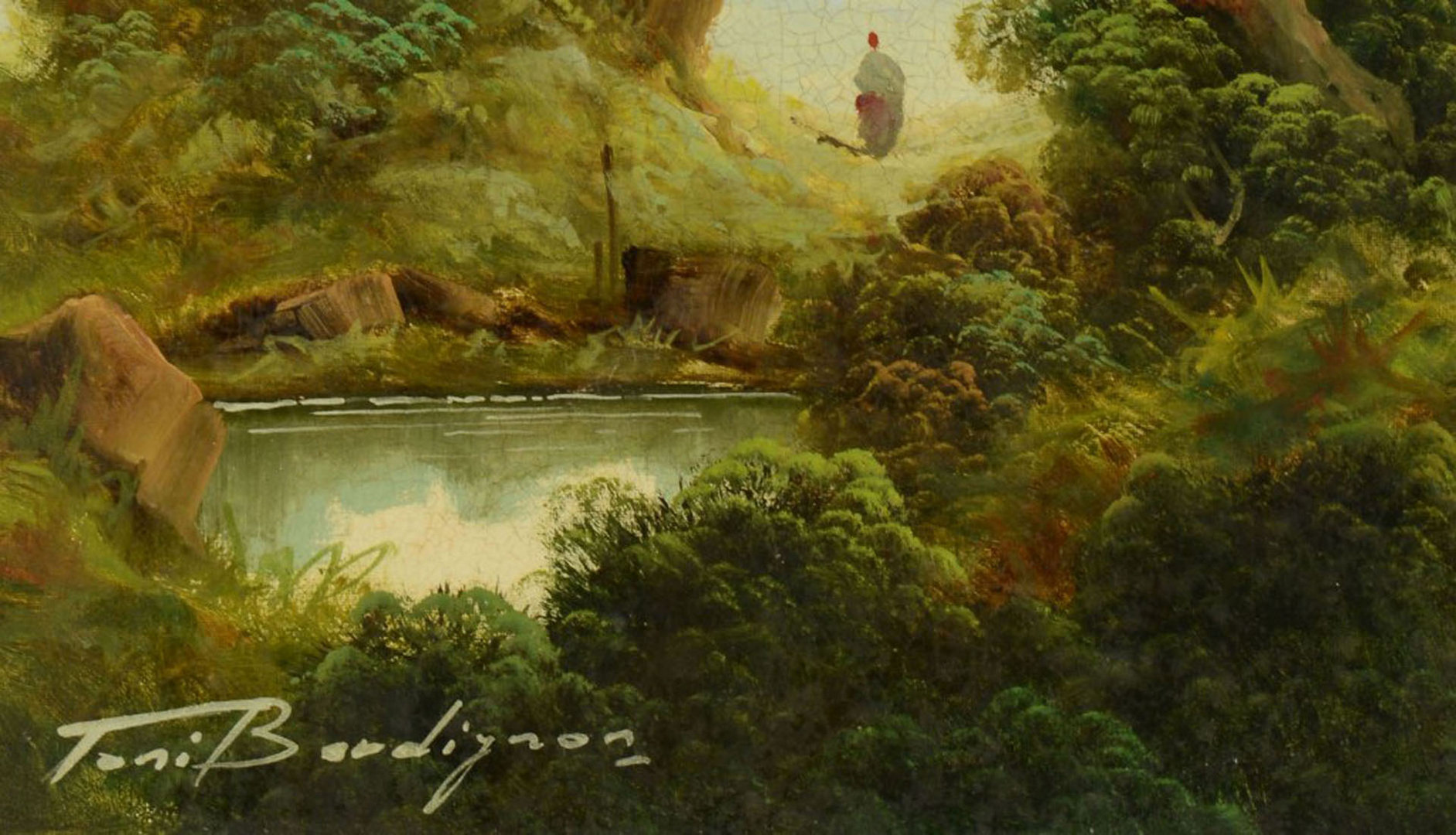Lot 354: Pair of Toni Bordignon Oil on Canvas Landscapes