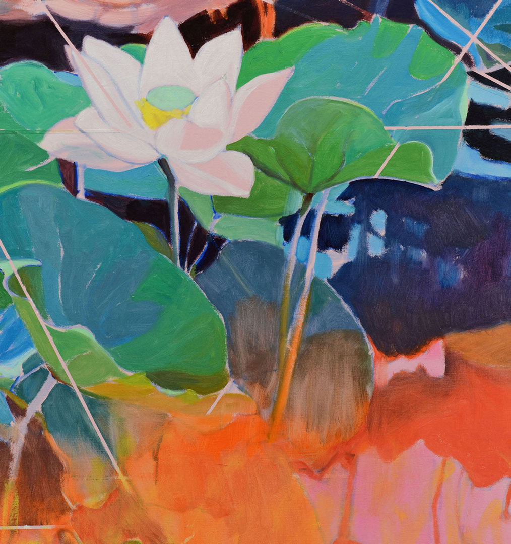 Lot 360: Mizue Sawano, abstract floral painting