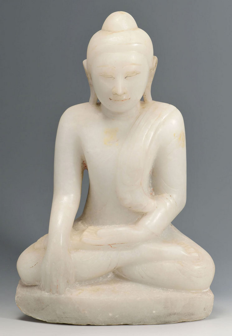 Lot 3: Large White hardstone Buddha Sculpture