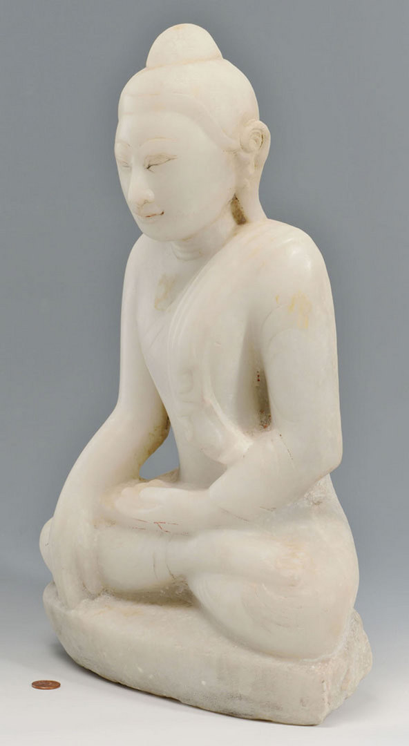 Lot 3: Large White hardstone Buddha Sculpture