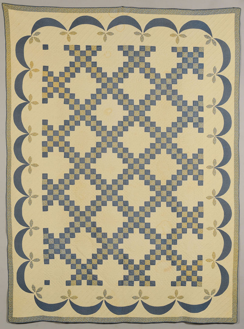 Lot 411: Pr. Double Irish Chain Quilts, NC museum deacess.