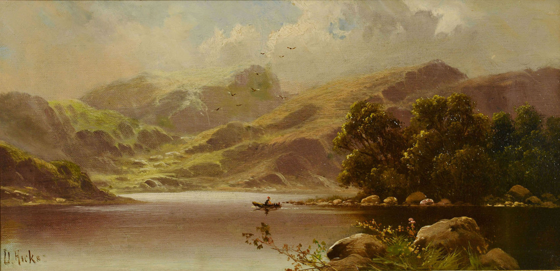Lot 41: David Hicks, Pair of English oil landscapes