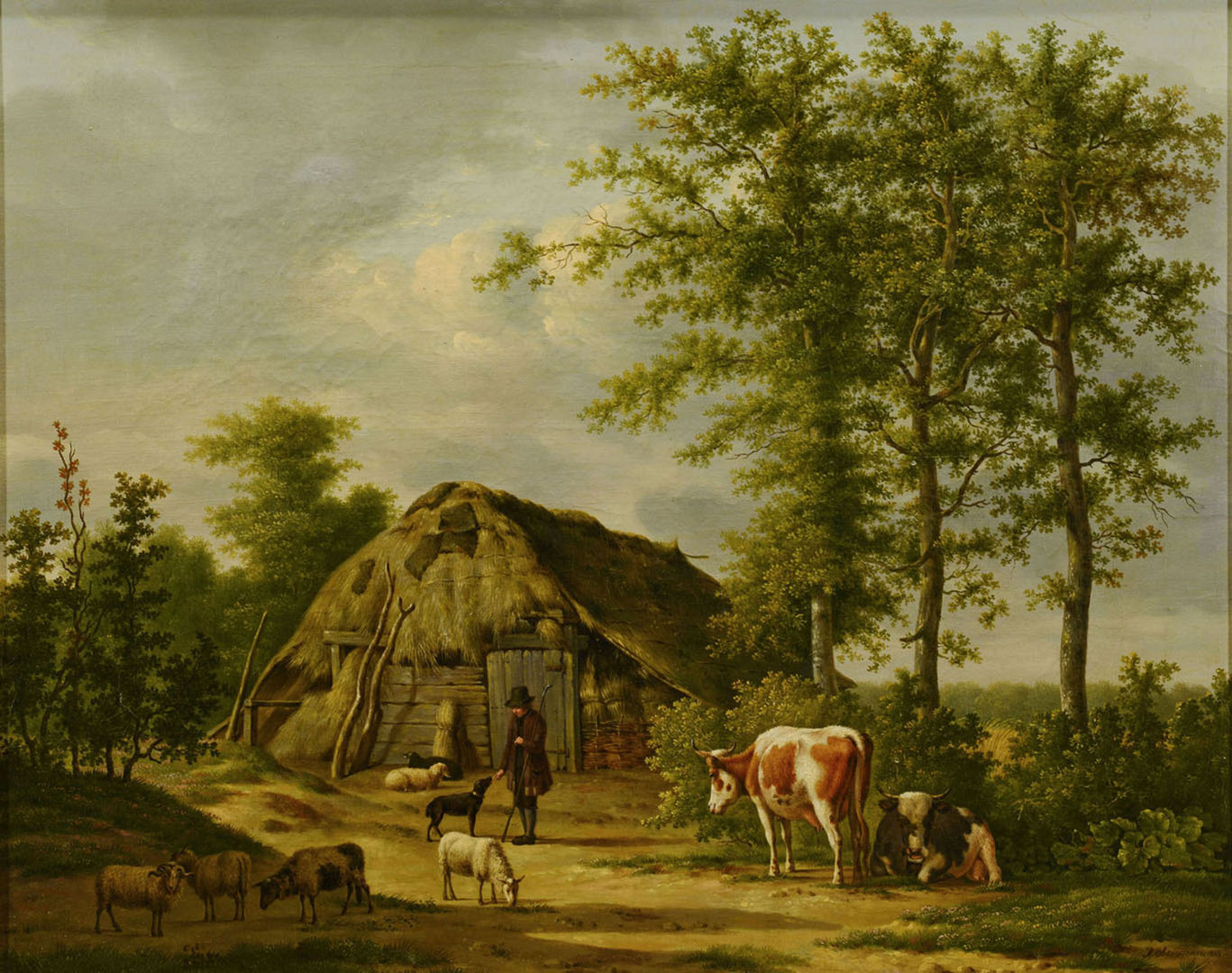 Lot 42: Anthony Oberman Pastoral Landscape with Farmstead