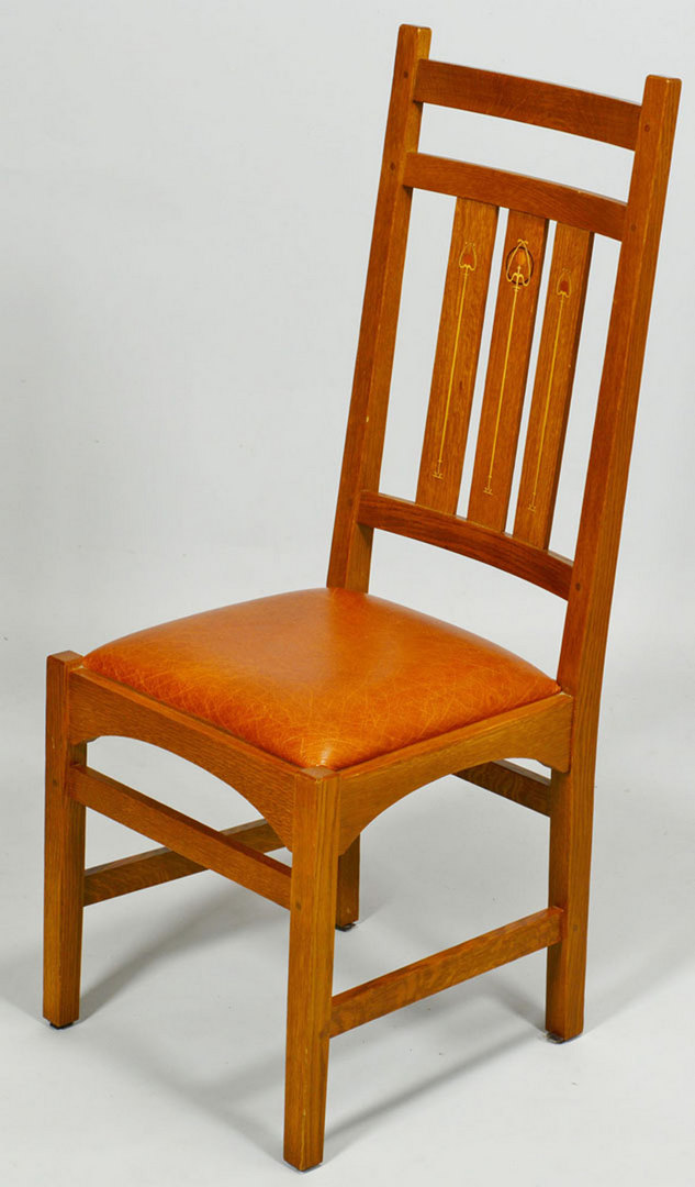 Lot 434: Five (5) Harvey Ellis Stickley Side Chairs, Contem