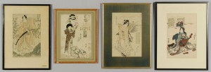 Lot 445: Grouping of 4 Asian Woodblock Prints