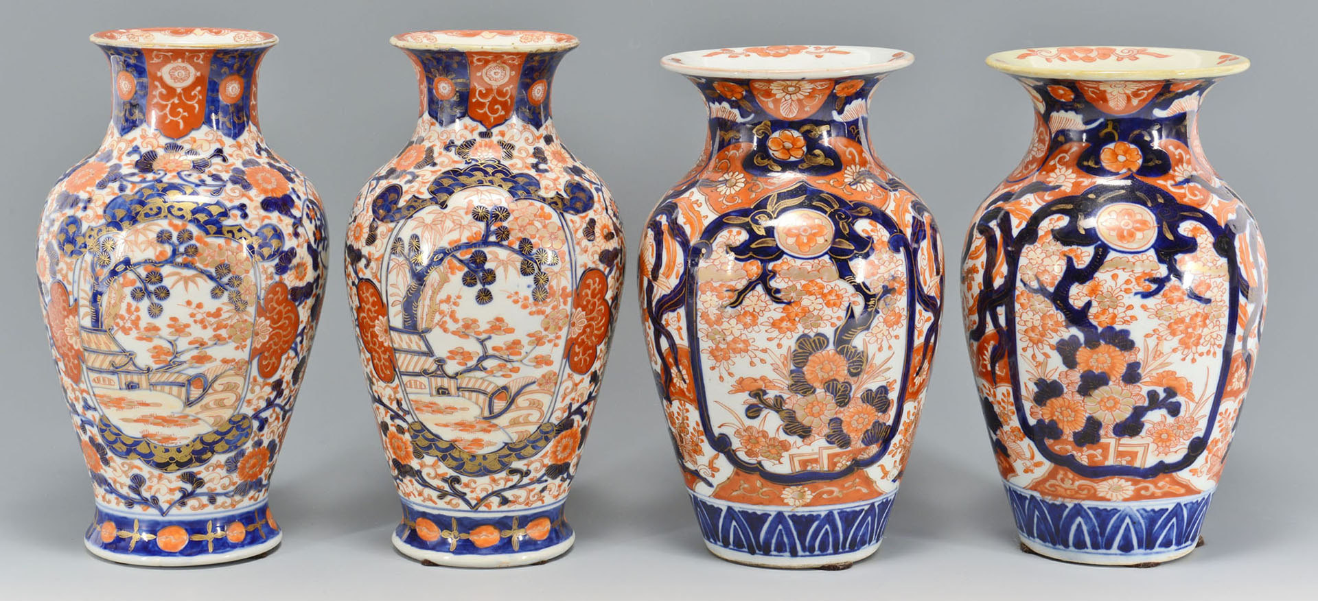 Lot 460: 2 Pairs of Japanese Imari Vases