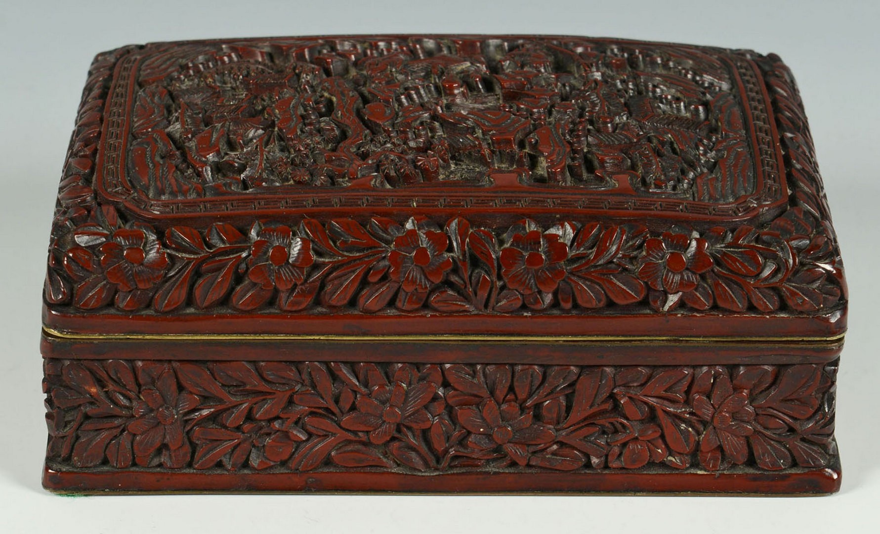 Lot 4: 19th century Carved Chinese Cinnabar Box
