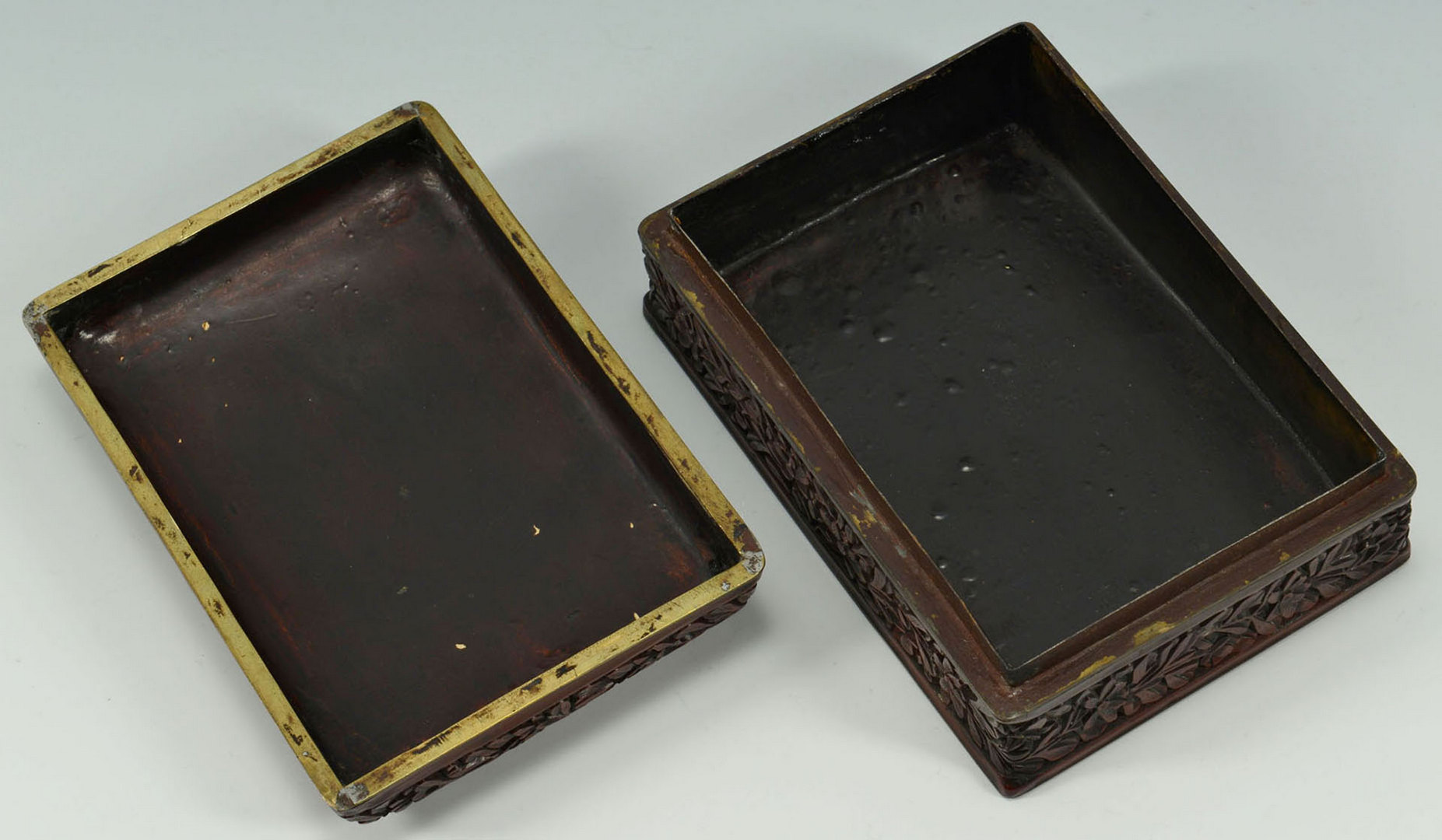 Lot 4: 19th century Carved Chinese Cinnabar Box