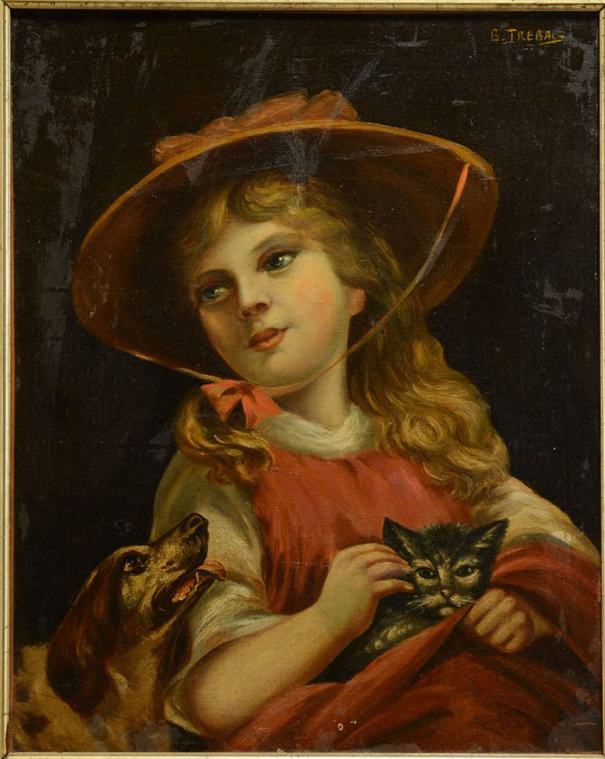 Lot 516: Two 20th century Animal Themed Oil Paintings