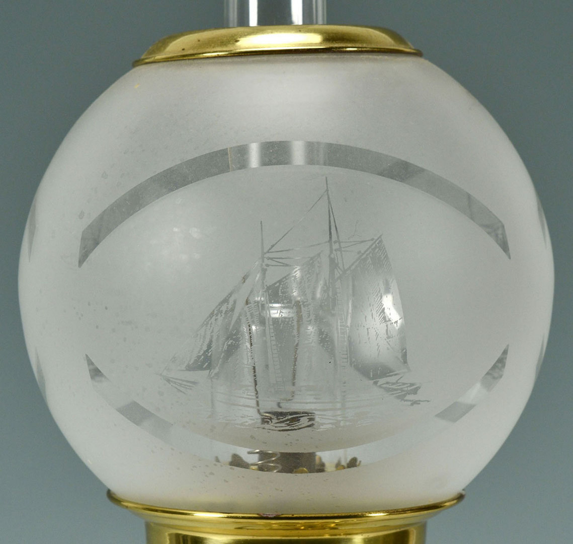 Lot 525: Danish Brass Wall Mounted Ship's Lamp