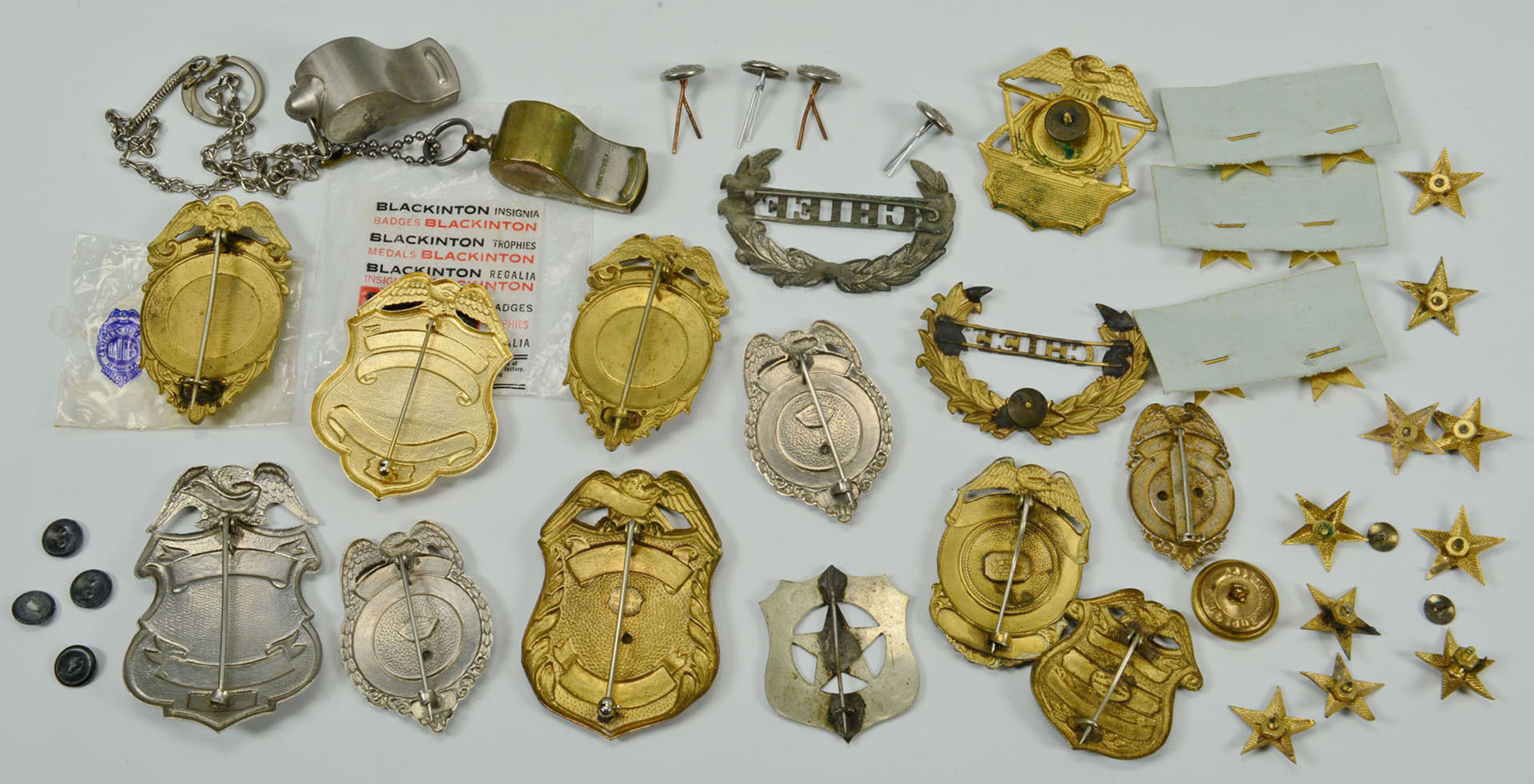 Lot 529: Group of Policemen Badges and Accoutrements