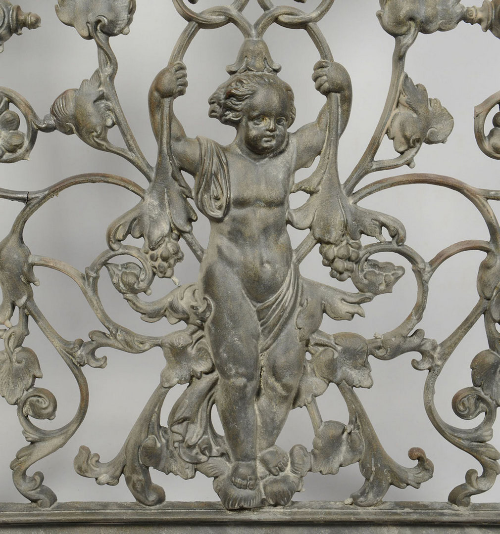 Lot 579: Ornate Figural Cast Iron Gate, Dated 1874