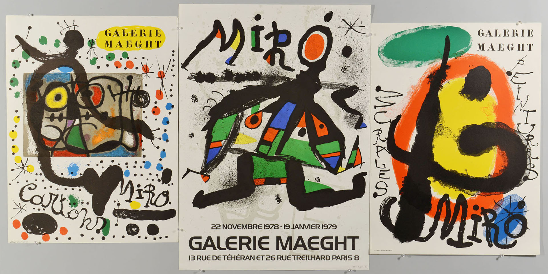 Lot 620: 3 Joan Miro Galerie Maeght lithograph posters