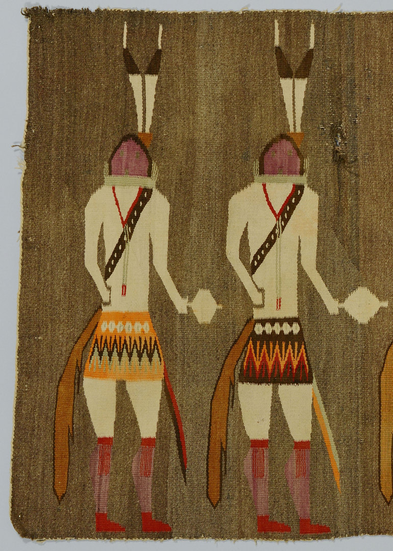 Lot 633: Navajo Ye'ii Pictoral Rug, 55" x 35"