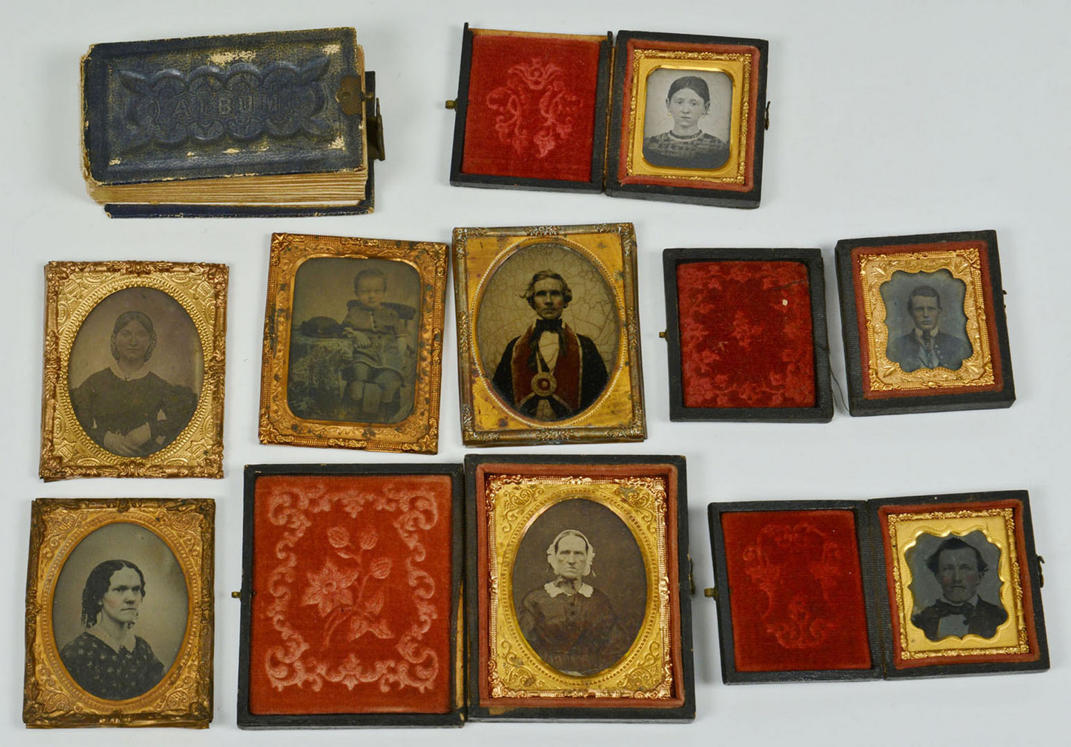 Lot 692: Grouping of Tintypes, Slides, & Ambrotypes