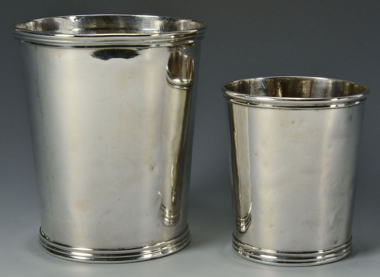 Lot 77: 2 Coin Silver Beakers or Julep Cups