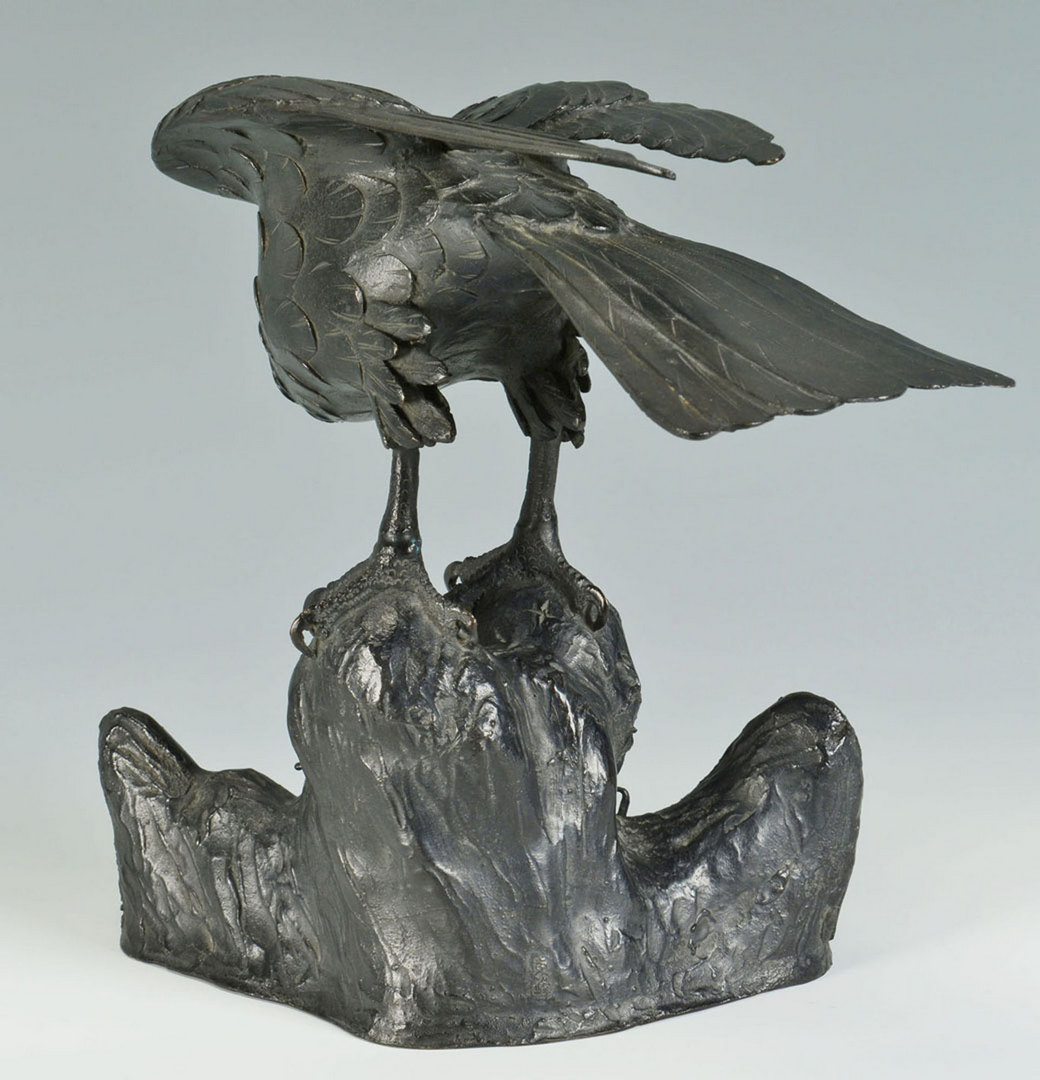 Lot 7: Bronze Bald Eagle sculpture, Chinese