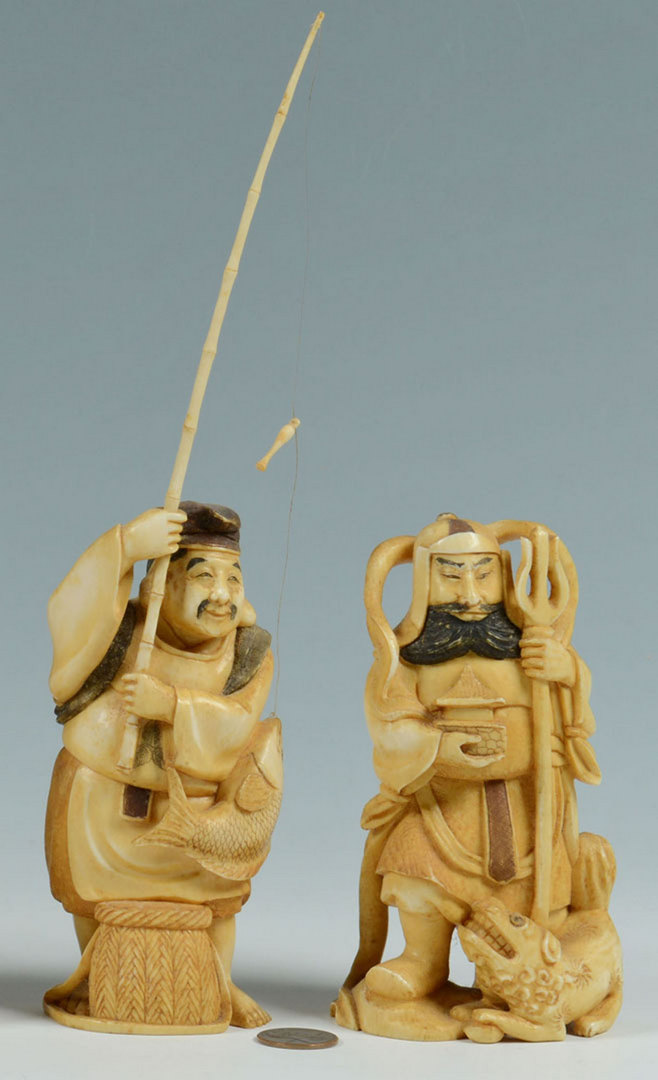 Lot 8: Set of Large Japanese Carved Ivory "7 Lucky Gods"