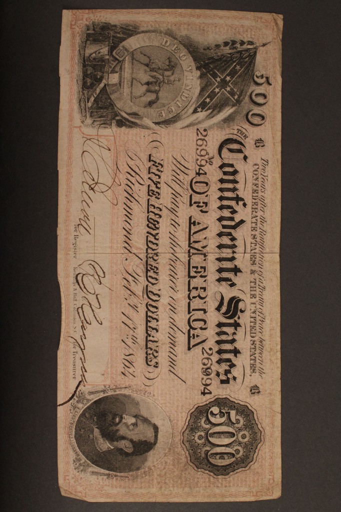 Lot 10: Confederate currency, 5 pcs, 7th issue