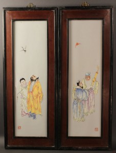 Lot 118: Pair of Chinese wall plaques, Early Republic