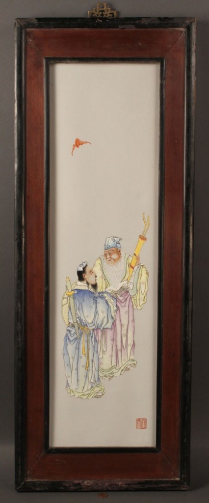 Lot 118: Pair of Chinese wall plaques, Early Republic