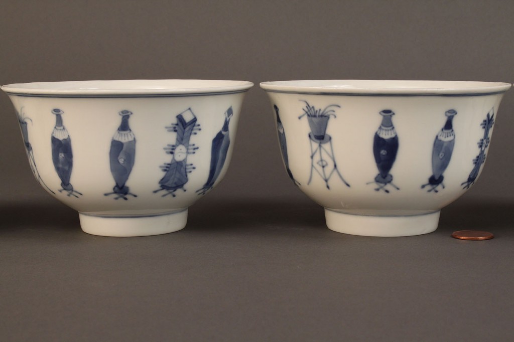 Lot 120: Lot of 4 Chinese blue & white bowls