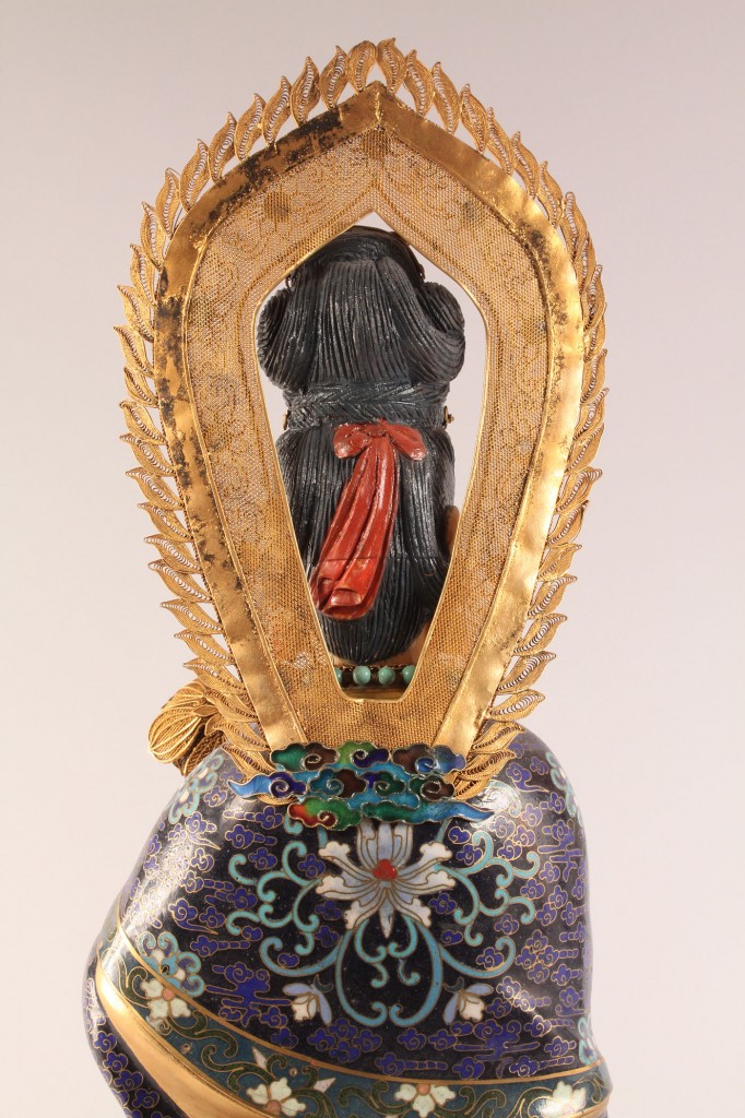 Lot 124: Chinese Cloisonne and Ivory Figure of Quan Yin