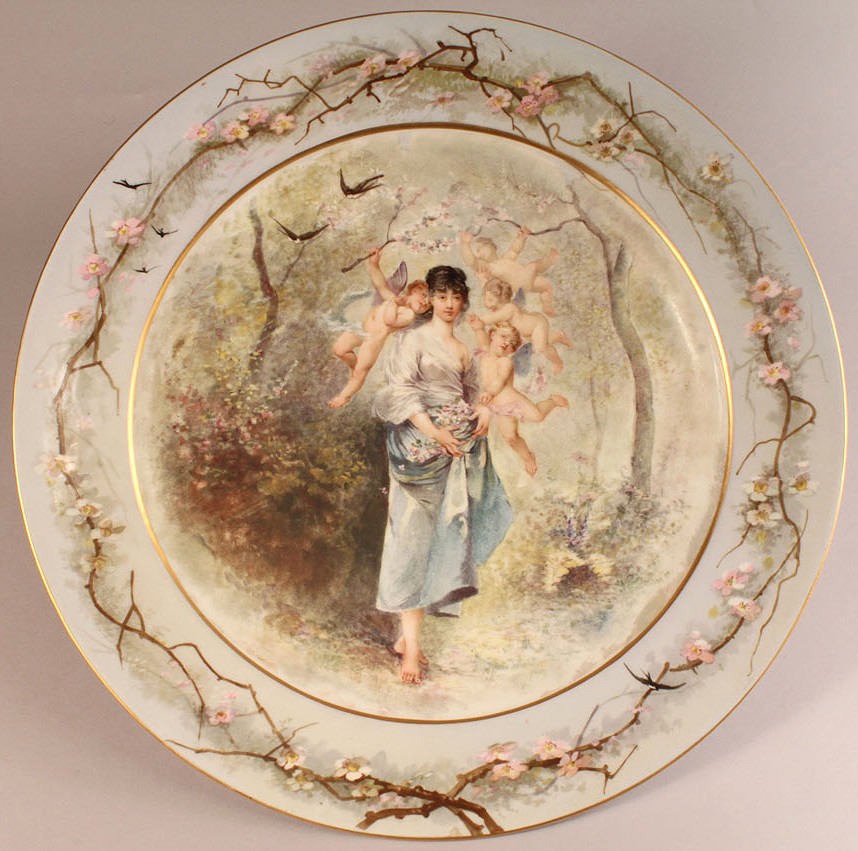 Lot 131: Large Decorated Sevres Porcelain Charger
