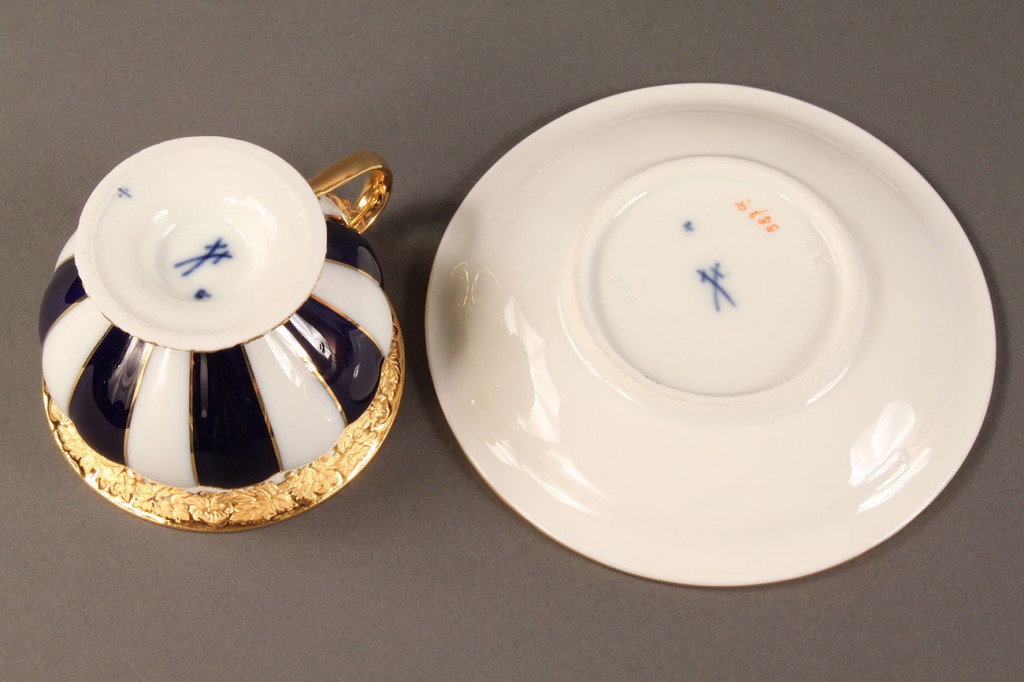 Lot 137: Meissen Demitasse cup and saucer set