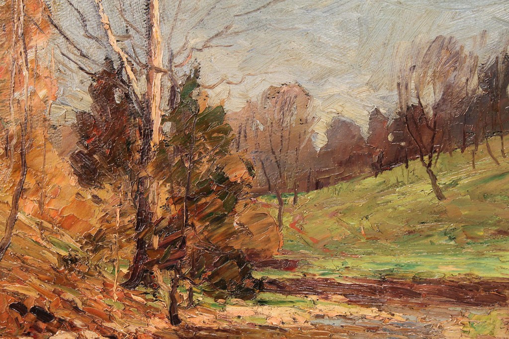 Lot 147: George H. Baker, Indiana landscape, 2 sided