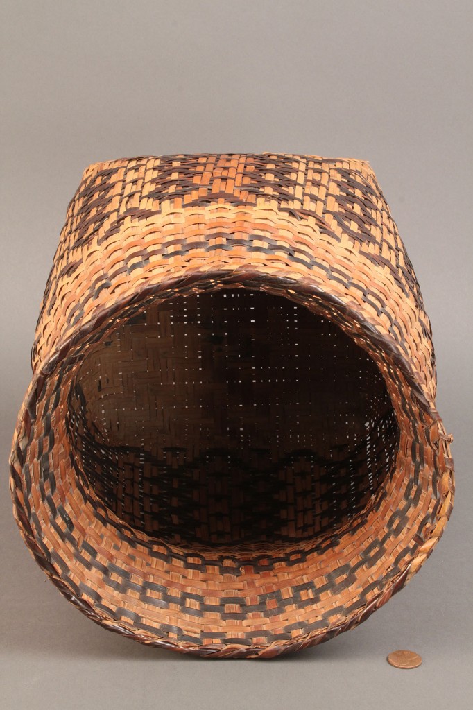 Lot 14: Cherokee Rivercane Storage Basket, 12" Height