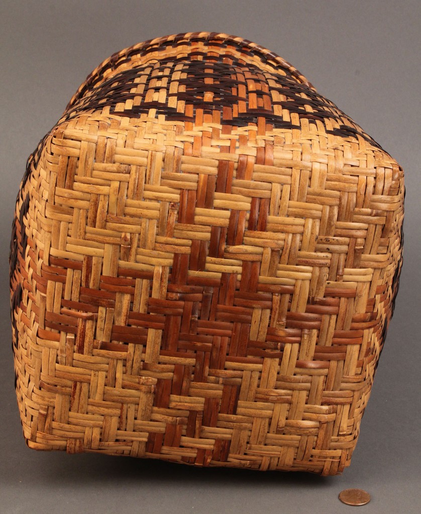 Lot 14: Cherokee Rivercane Storage Basket, 12" Height