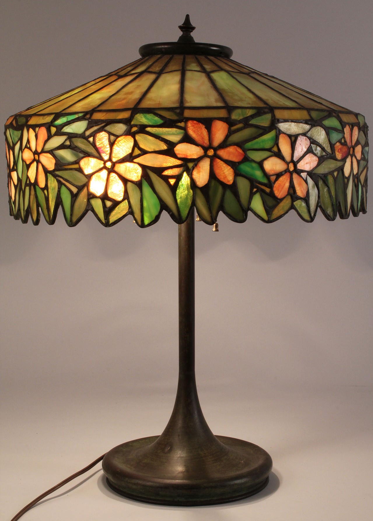 Nieuw Lot 172: Art Nouveau Leaded Glass Lamp, multicolored flowers UJ-88
